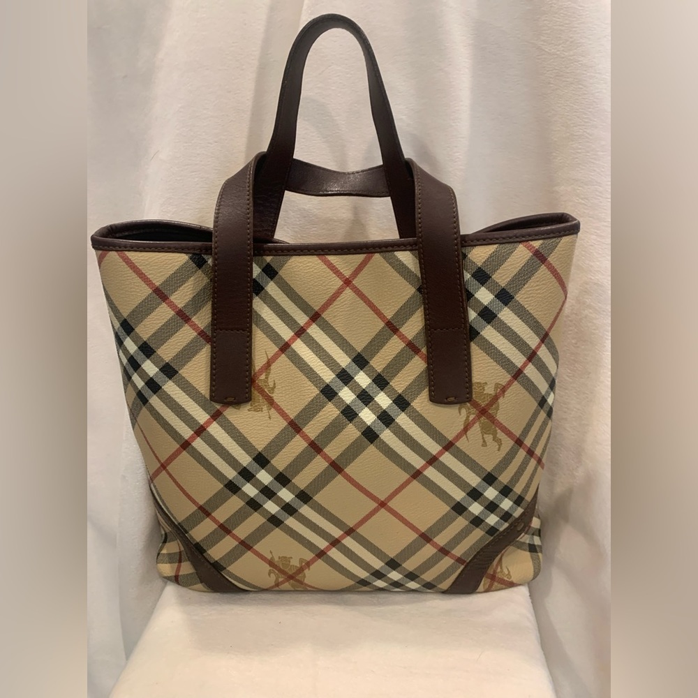 Burberry Hayneedle Canvas and leather tote.